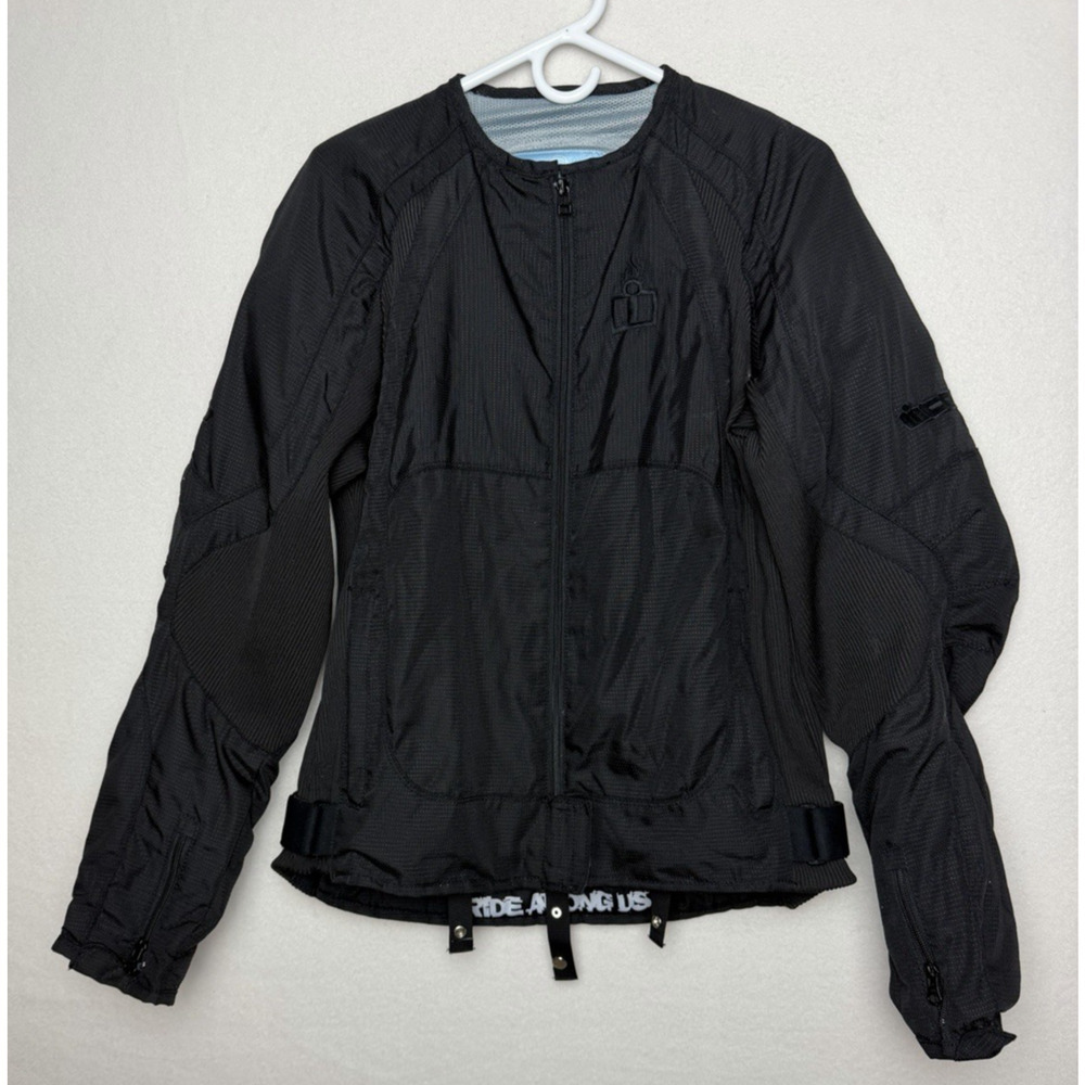 ICON Women's Merc Black Armor Padded Asphalt Tech Motorcycle Jacket Size XL